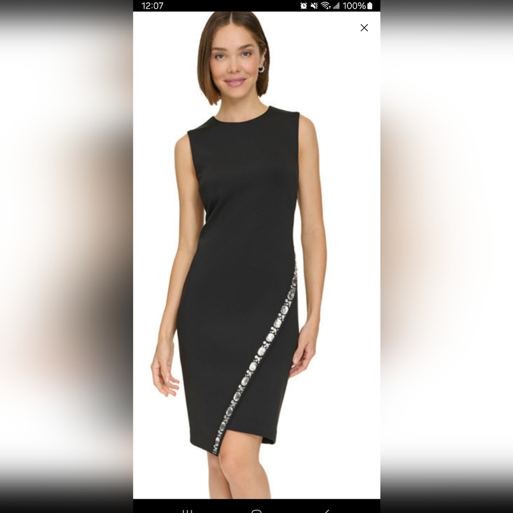 Elegant Black Sleeveless Dress with Embellishments